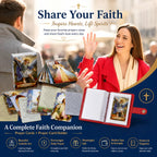 ✝️ Catholic PU+PVC Leather Holy Card Holder – Pocket Prayer Card Organizer with Snap Closure