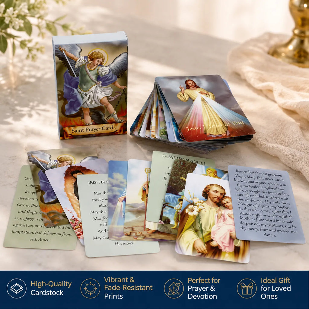 ✝️ Catholic PU+PVC Leather Holy Card Holder – Pocket Prayer Card Organizer with Snap Closure